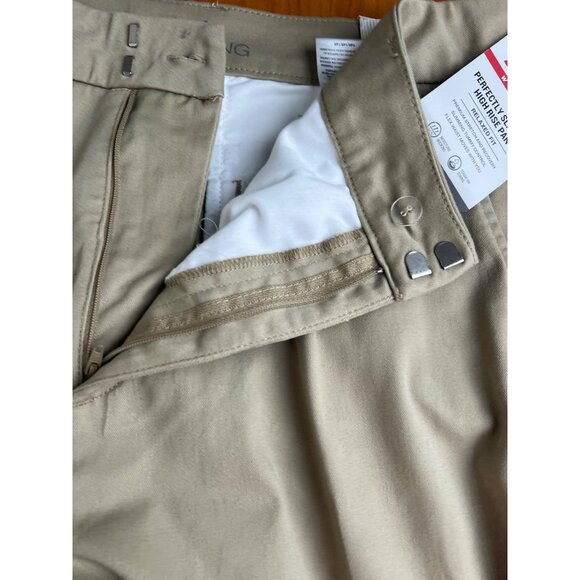Genuine Dickies Womens Perfectly Slimming High Rise Pant Relaxed Fit Khaki 14R - Picture 13 of 16
